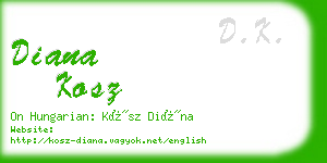 diana kosz business card